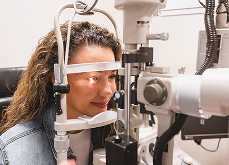 Woman Having an Eye Exam